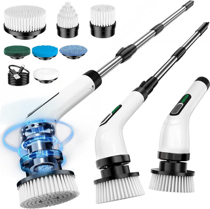 Cepillo Electrico Limpieza Hogar, Cepillo Limpieza Hogar Con 7 Cabezales Reemplazables Y Impermeable IPX7, Fregadora Giratoria Eléctrica, Cepillo Para Limpieza Del Hogar, Baño, Suelos, Azulejos